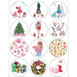 x60 Christmas Holiday Fashion Stickers Sheets Card Gift Fashion Stickers Seals